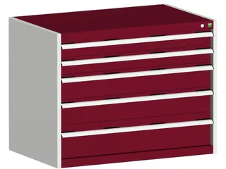 ladekast 800x1050x650mm 5laden zware lasten RAL7035 front RAL3004 - 1