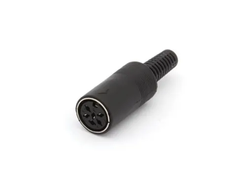 Vrouwelijke 6P Din Plug Zwart