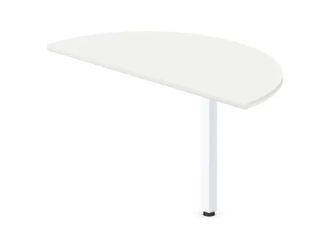 aanbouwtafel,i.h.v.,HxBxD 720-840x1200x600mm,halfrond,Bl-wit