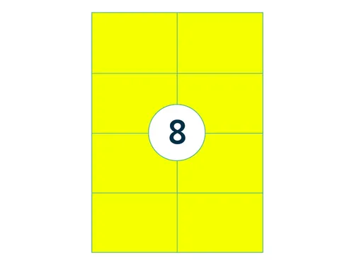 Etiket 105x74mm Fluor Geel 100 Vel