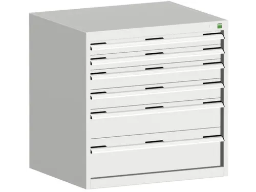 ladekast 800x800x750mm 6laden zware lasten RAL7035 front RAL7035