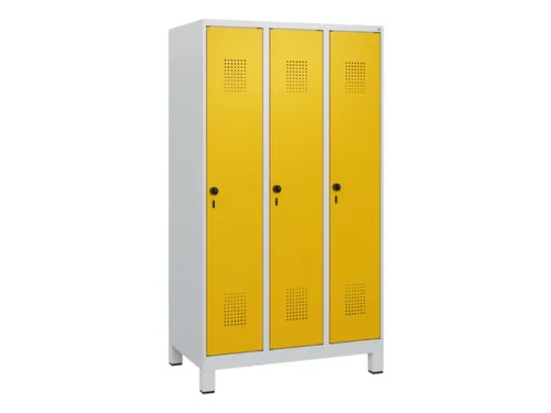 schoollocker,HxBxD 1630x900x500mm,3vak,vak B 300mm,draaigrendel,voeten