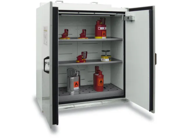 Veiligheidskast 1315x1190x598mm 2 Deuren Binnenzijde Rvs Ral 7035