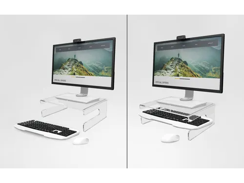 Monitorstandaard Transparant Acryl 120mm