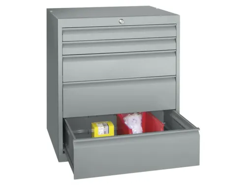 ladekast,HxBxD 800x715x600mm,5lade(n),cil.-slot,RAL7035,front RAL3000