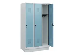 schoollocker,HxBxD 1630x900x500mm,3vak,vak B 300mm,draaigrendel,sokkel