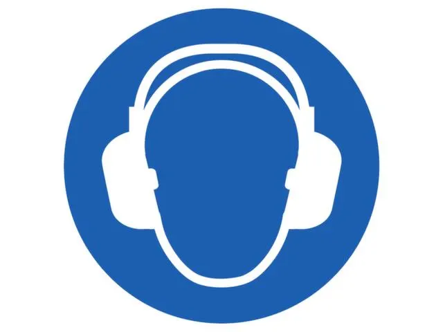 gebodsbord,gehoorbescherming dragen,sticker,folie,Ø 315mm