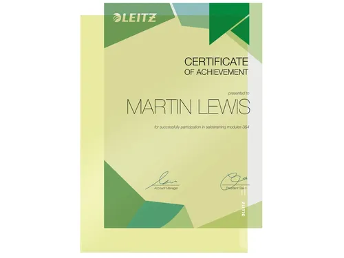 L-map Leitz premium A4 0.15mm PVC geel