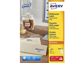 Etiket Avery L4745REV-25 96x63.5mm Afneembaar Wit 200 Stuks - 1