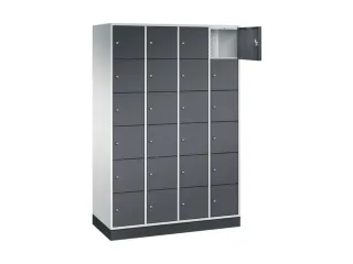 lockerkast,RAL 7035/RAL 7021,HxBxD 1950x1220x500mm,4x6vakken,cil.-slot - 1