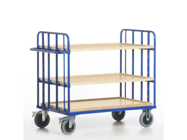 etagewagen,draagverm. 500kg,laadvl. LxB 975x675mm,houtetage,RAL5010