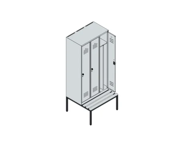 locker voor scheiding van kleding,HxBxD 2120x900x815mm,3vak