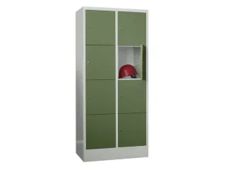 lockerkast,HxBxD 1850x800x500mm,2x4vakken,RAL7035,front RAL6011 - 2