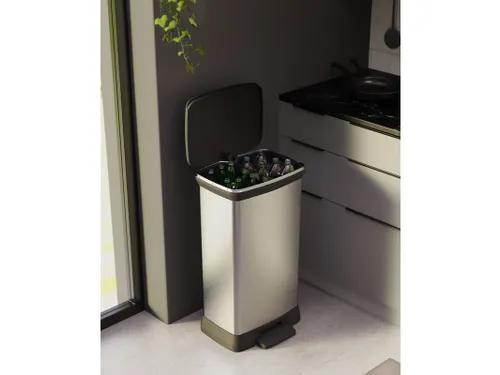 Pedaalemmer Decobin Duo 23+23 Liter Zilver Zwart