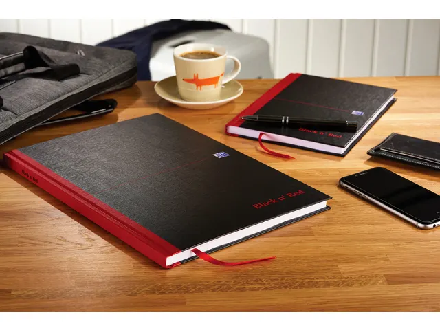 Carnet de notes Oxford Black n'Red A5 96 feuilles uni