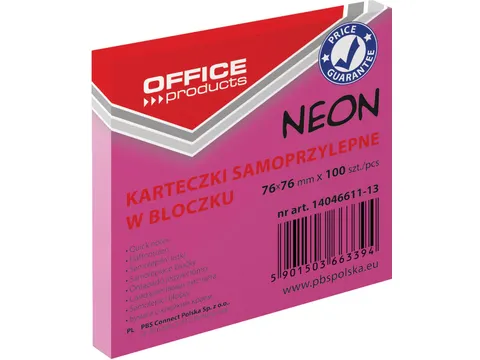 memoblok Neon ft 76x76mm 100 vel roze