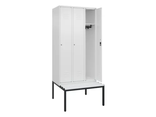 locker met bank,HxBxD 2120x900x815mm,3vak,vak B 300mm,cil.-slot