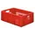 Euronorm Stapelkrat 210x600x400mm 38l Opengewerkt/Bodem Gesl. Rood
