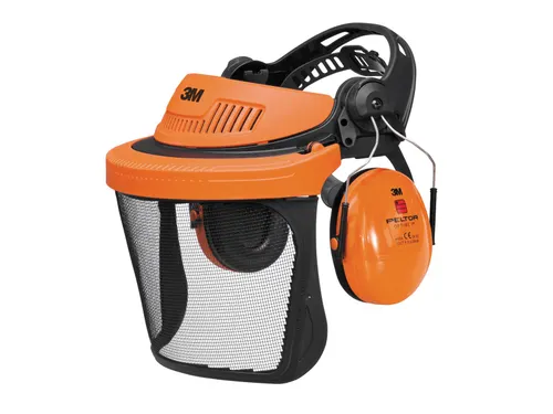 3M Peltor G500 Combinatieset Bosbouw met 5C-1 vizier Oranje