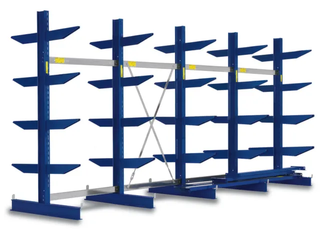 Draagarmstelling 1980x5059x900mm 2x5etages 1100kg/etage Ral5010