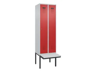 locker met bank,HxBxD 2120x600x815mm,2vak,vak B 300mm,cilinderslot - 2