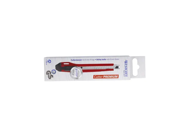Cutter Westcott Premium 9mm curseur coulissant rouge