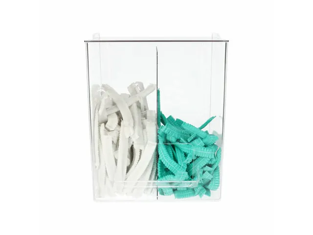 3376 Wandhouder Acryl, tbv Clip Caps incl. deksel tussenschot