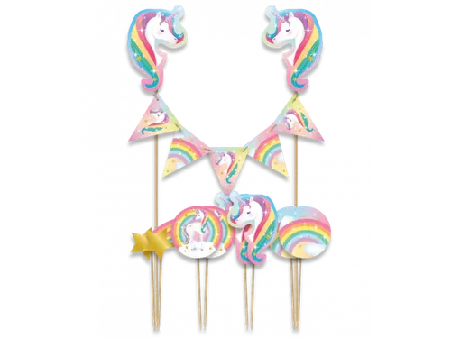 Cake decoratie Unicorn 9 stuks