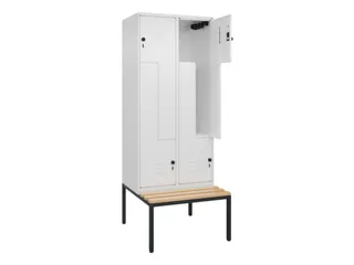 Z-garderobekast,HxBxD 2120x800x815mm,4vak,vak B 400mm,draaigrendel - 2