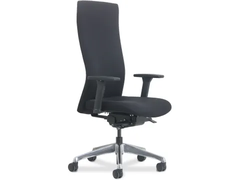 Manager Bureaustoel Vienna Stof Zwart Aluminium voetkruis