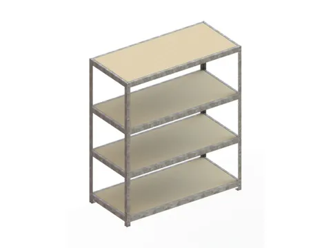 Breedvakstelling 1970x1700x800mm Vaklast 500kg 4 Houten Legborden