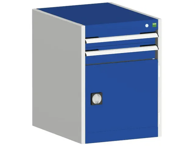 ladekast HxBxD 700x525x525mm 2laden RAL7035 front RAL5010