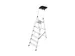 trapladder,eenzijdig,6treden,bordes m. antislip elementen,balk L 2,05m