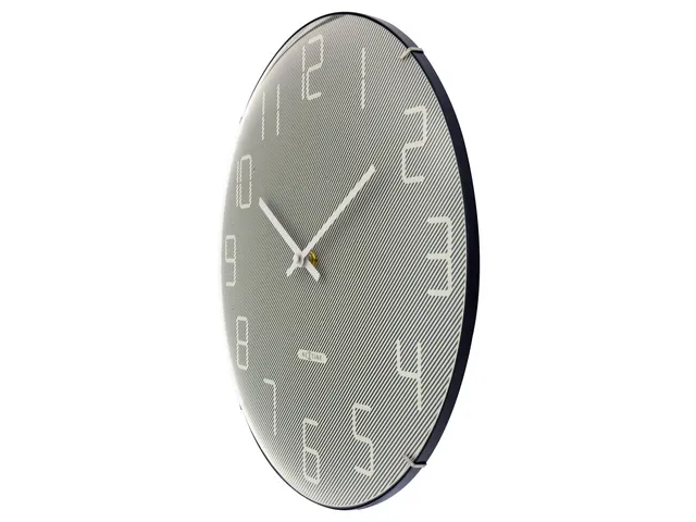 Wandklok Nextime dia 35cm bolvormig glas grijs kunststof Shade