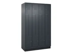 Z-garderobekast,HxBxD 1950x1200x500mm,vak B 150/300mm,cil.-slot,sokkel