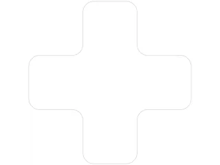 plaksymbool,plus,markering HxB 150x150mm,polycarbonaat,wit - 2