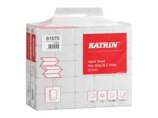 Handdoek Katrin z-vouw 2-laags 240x240mm 25x160 vel wit 61570 - 2