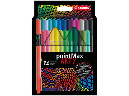 Viltstift STABILO pointMax 488/24 Arty medium assorti etui à 24 stuks
