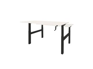 Dextro Slinger Duo zit/sta Bureau 140cm frame Zwart blad Wit - 1