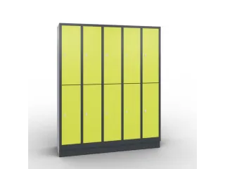 lockerkast draaigrendel 1800x1480x500mm 5x2vakken RAL7021 RDS1108060 - 1