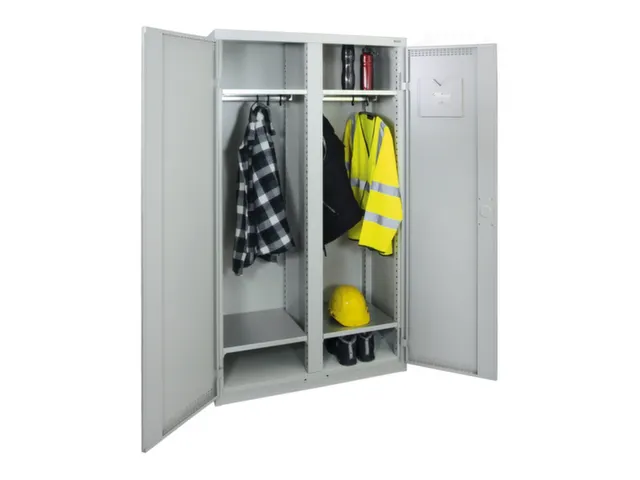 Garderobekast 1800x1000x500mm 2 Vakken Staal Romp Ral7035