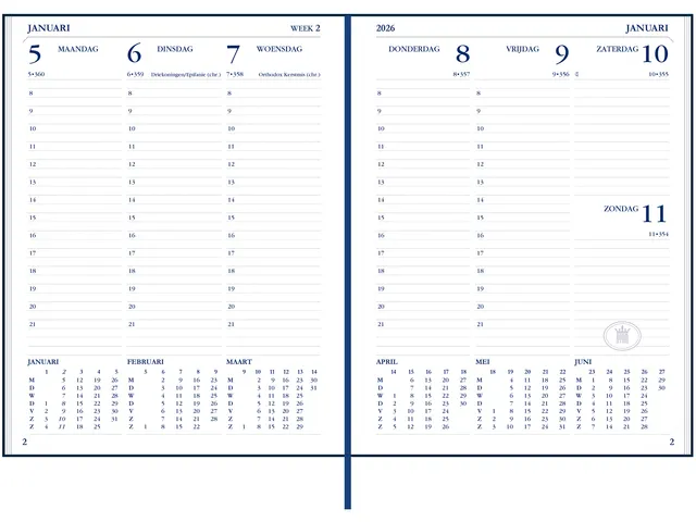 Agenda 2026 Ryam Weekplan Plus Mercury 7dagen/2pagina's rood