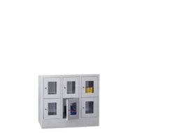 lockerkast,HxBxD 855x900x500mm,3x2vakken,RAL7035,front RAL5012