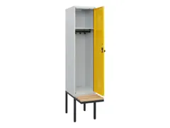 locker met bank,HxBxD 1950x400x815mm,1vak,vak B 400mm,draaigrendel