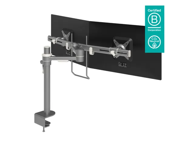 Viewmate monitorarm 2 Schermen Bureau 602 Zilver