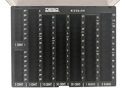 Muntgeldsorteerunit Desq met deksel 235x184x34mm