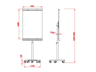 Mobiele Flipover Met Magnetisch Whiteboard 100x65cm - 10