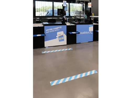 Vloersticker Zonder Tekst 90X1000Mm Wit/Blauw