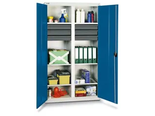 Materiaalkast 1800x1000x500mm 6legborden Uitschuifbaar 6laden Ral5010 - 2