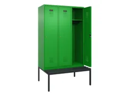 locker met bank,HxBxD 2120x1200x815mm,3vak,vak B 400mm,cilinderslot